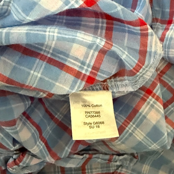 Women’s Plaid J Crew Button-Up Shirt - Blue and Red- Size Medium - Picture 5 of 5